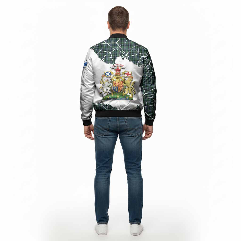 Arbuthnot Tartan Bomber Jacket with Family Crest and Lion Rampant Grunge Style
