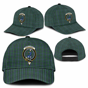 Arbuthnot Tartan Classic Cap with Family Crest
