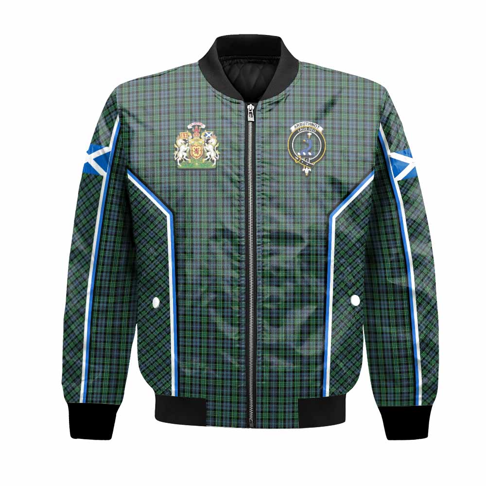 Arbuthnot Tartan Crest Bomber Jacket Scotland Coat of Arm Flag Style - Tartan Vibes Clothing