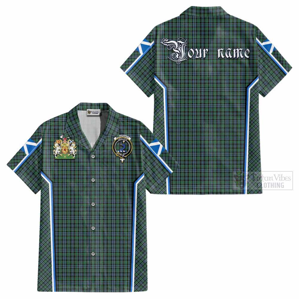 Arbuthnot Tartan Crest Cotton Hawaiian Shirt Scotland Coat of Arm Flag Style - Tartan Vibes Clothing