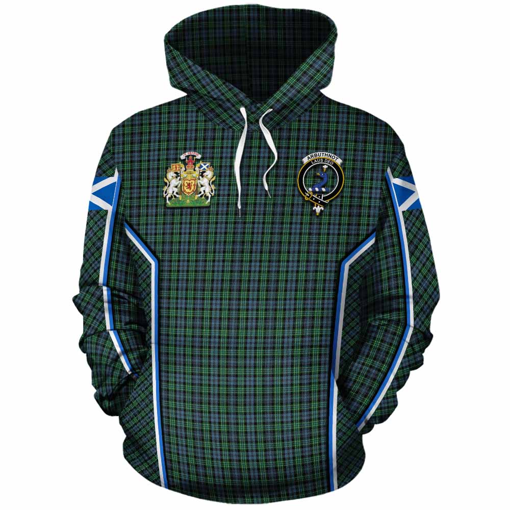 Arbuthnot Tartan Crest Cotton Hoodie Scotland Coat of Arm Flag Style - Tartan Vibes Clothing