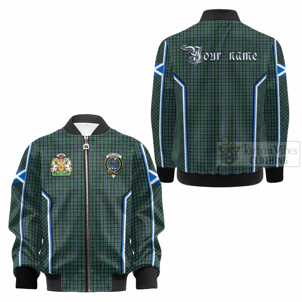 Arbuthnot Tartan Crest Kid Bomber Jacket Scotland Coat of Arm Flag Style - Tartan Vibes Clothing