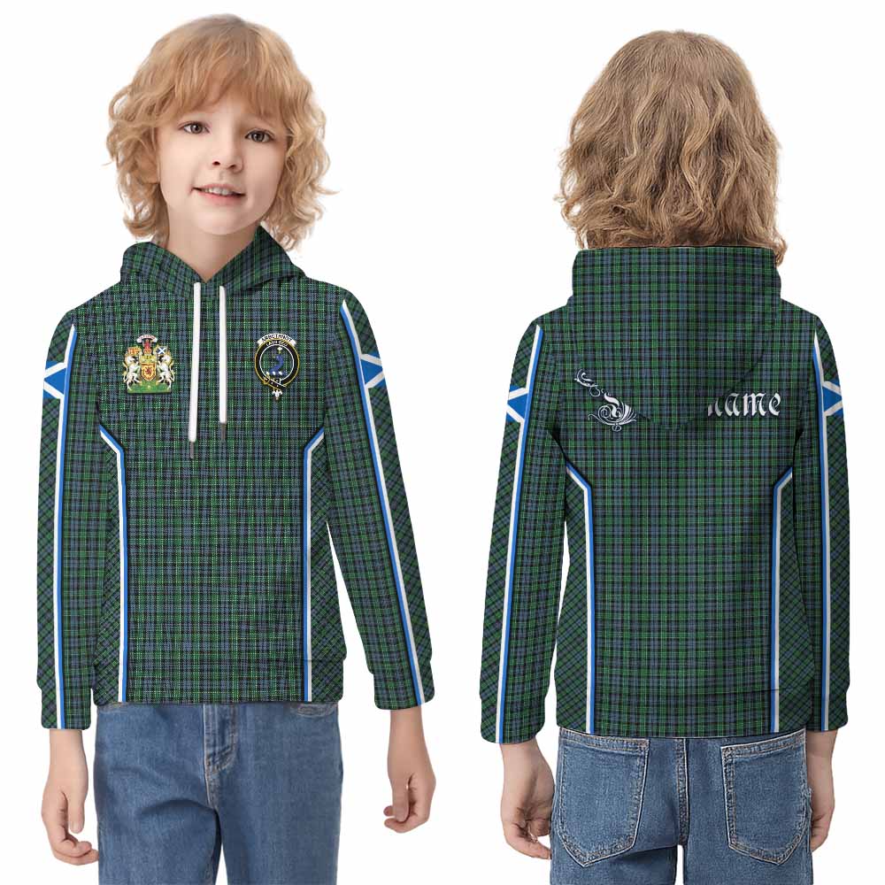 Arbuthnot Tartan Crest Kid Hoodie Scotland Coat of Arm Flag Style - Tartan Vibes Clothing