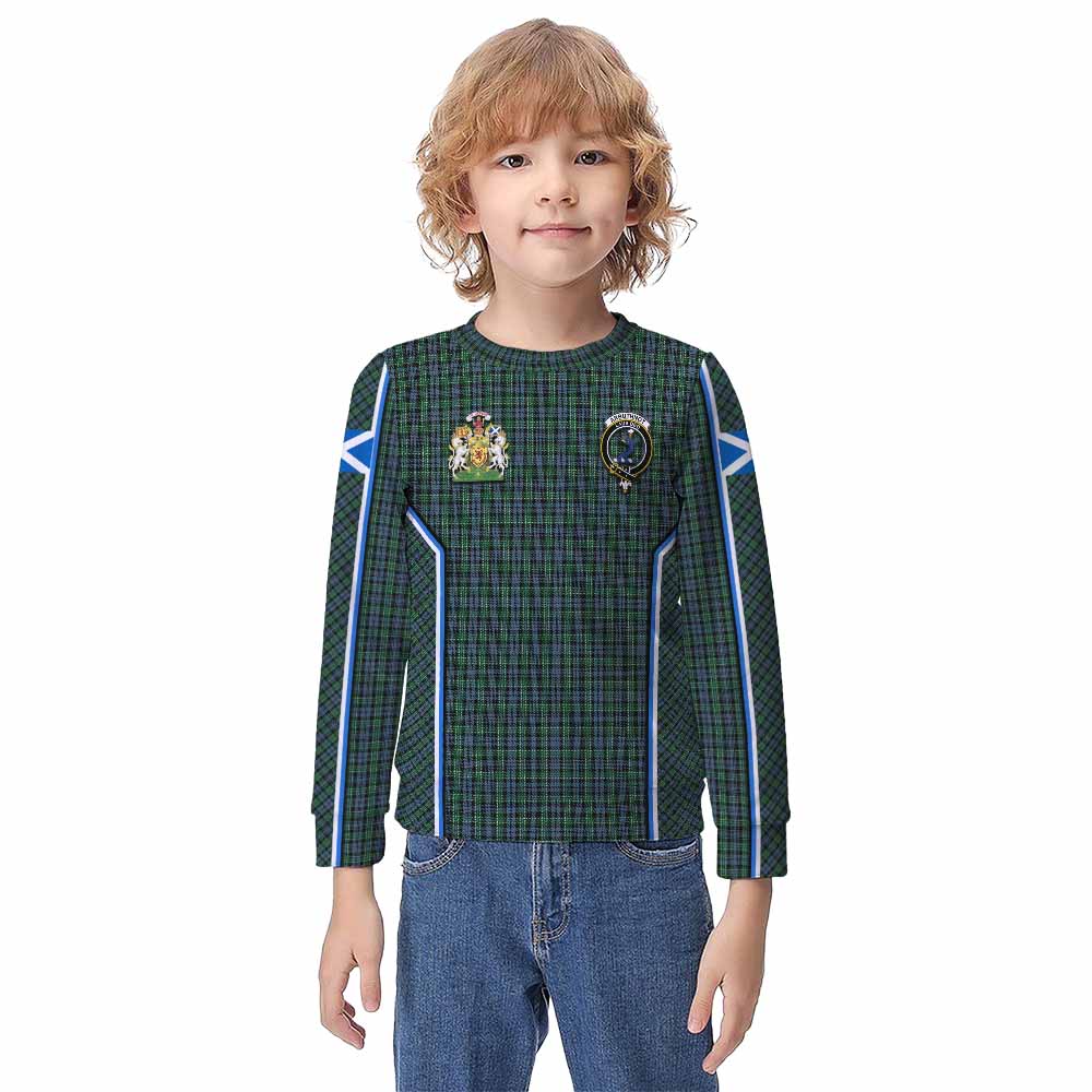 Arbuthnot Tartan Crest Kid Knitted Sweatshirt Scotland Coat of Arm Flag Style - Tartan Vibes Clothing