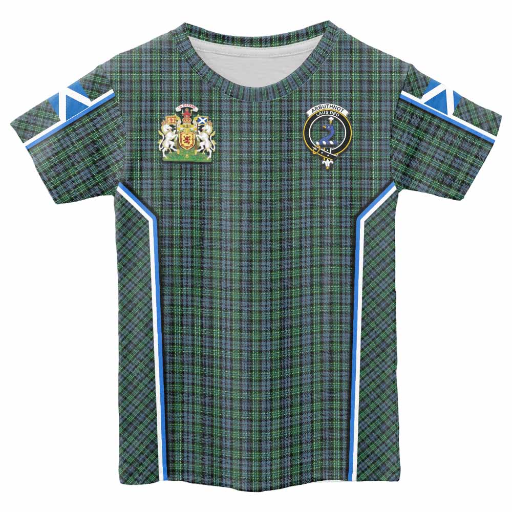 Arbuthnot Tartan Crest Kid T-shirt Scotland Coat of Arm Flag Style - Tartan Vibes Clothing
