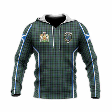 Arbuthnot Tartan Crest Knitted Hoodie Scotland Coat of Arm Flag Style - Tartan Vibes Clothing
