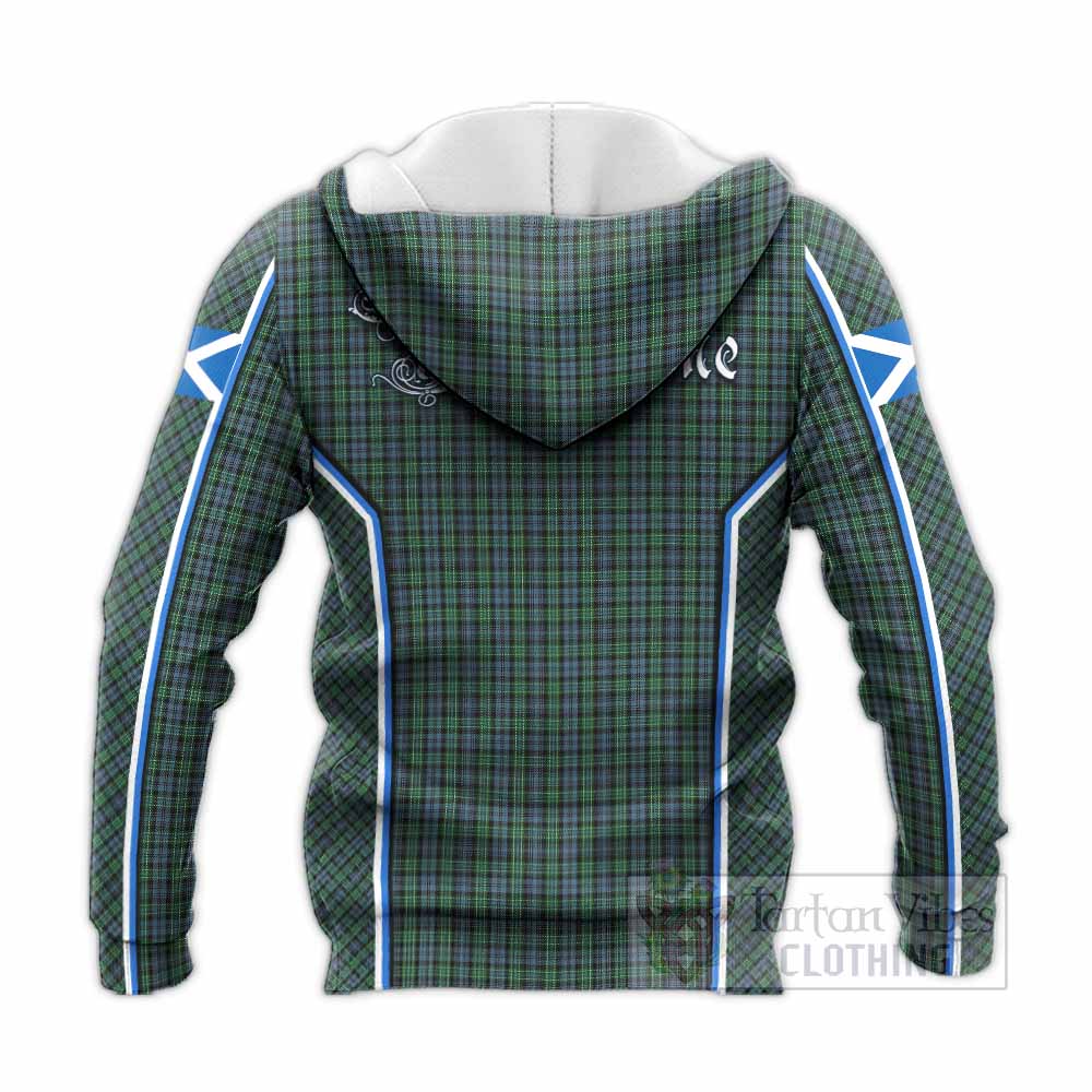 Arbuthnot Tartan Crest Knitted Hoodie Scotland Coat of Arm Flag Style - Tartan Vibes Clothing