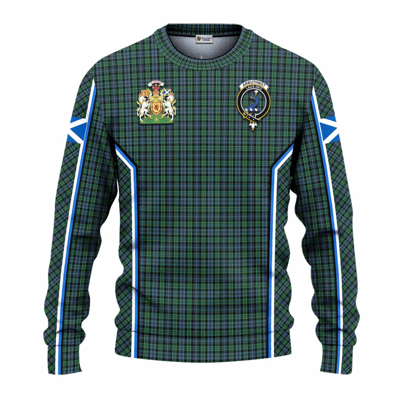 Arbuthnot Tartan Crest Knitted Sweater Scotland Coat of Arm Flag Style - Tartan Vibes Clothing