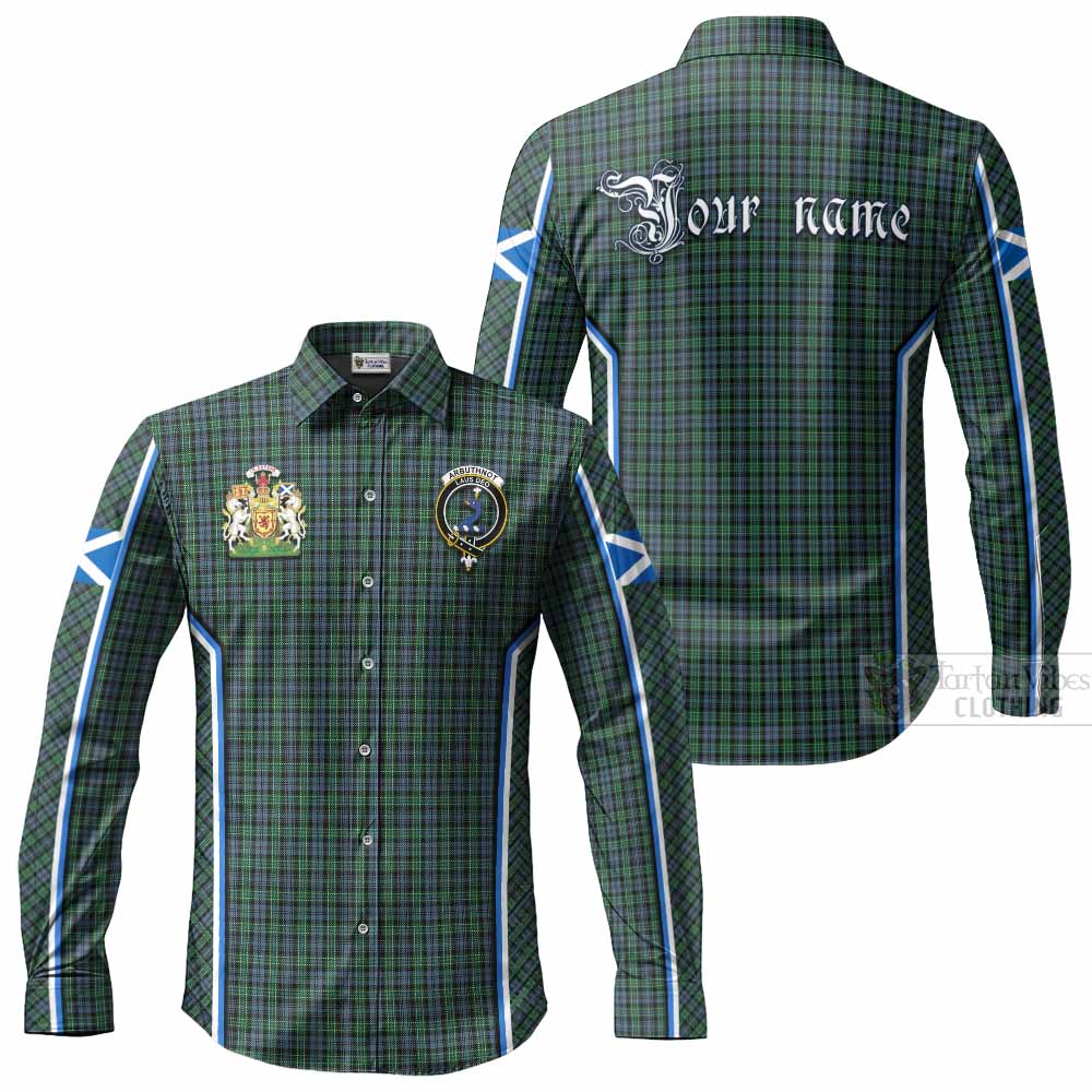 Arbuthnot Tartan Crest Long Sleeve Button Shirts Scotland Coat of Arm Flag Style - Tartan Vibes Clothing