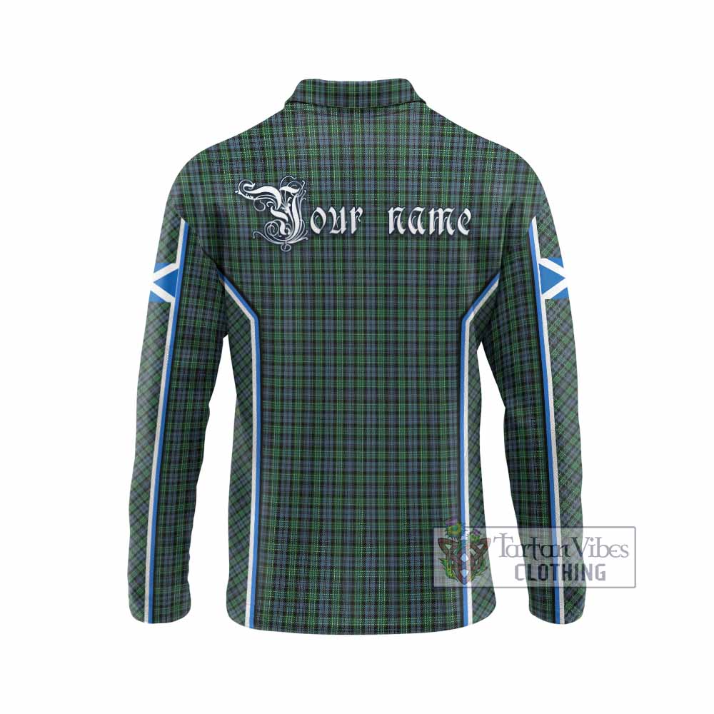 Arbuthnot Tartan Crest Long Sleeve Polo Shirt Scotland Coat of Arm Flag Style - Tartan Vibes Clothing