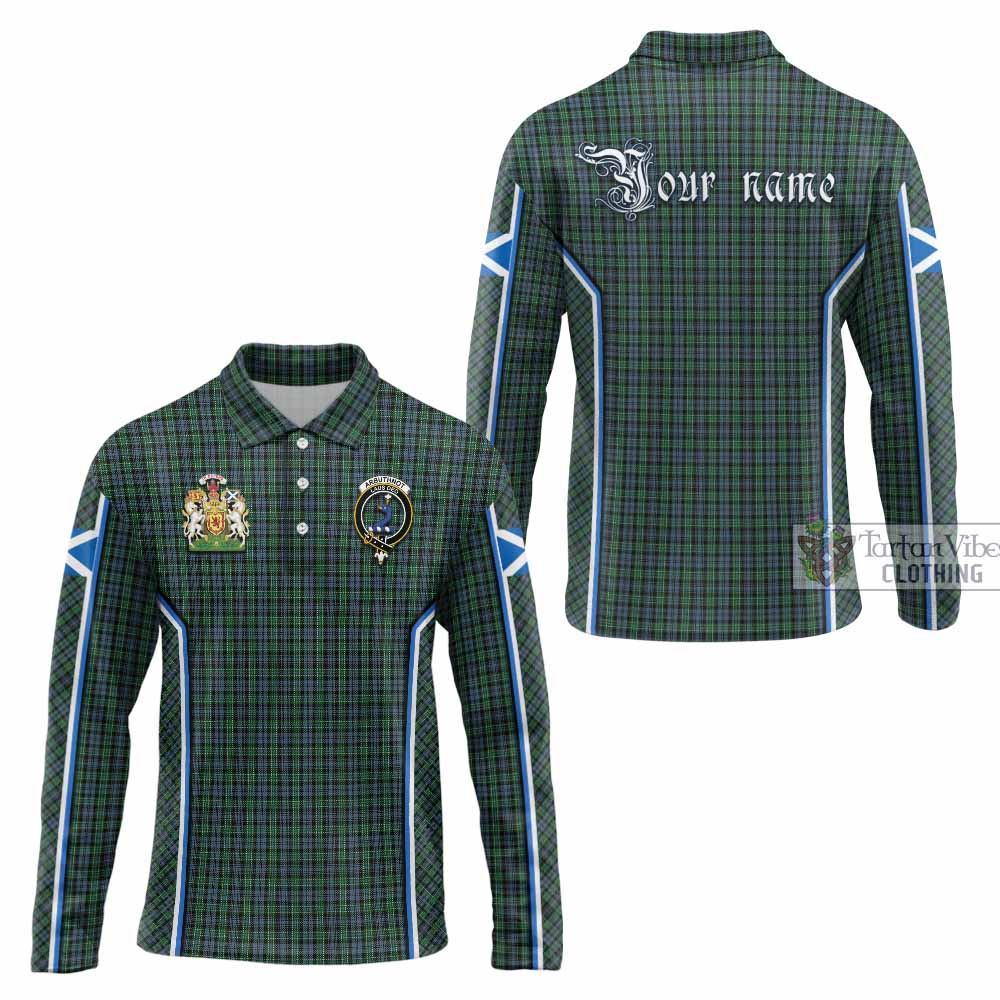 Arbuthnot Tartan Crest Long Sleeve Polo Shirt Scotland Coat of Arm Flag Style - Tartan Vibes Clothing