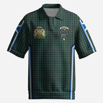 Arbuthnot Tartan Crest Men’s Polo Sweater Top Scotland Coat of Arm Flag Style