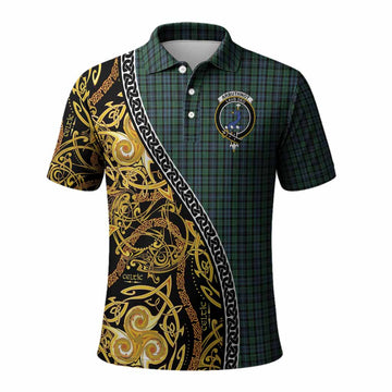 Arbuthnot Tartan Crest Polo Shirt Celtic Knot and Triple Trickle Spiral Symbols