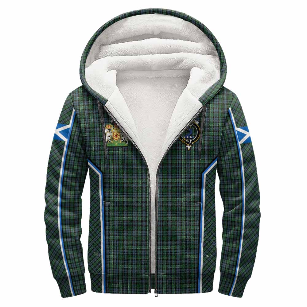 Arbuthnot Tartan Crest Sherpa Hoodie Scotland Coat of Arm Flag Style - Tartan Vibes Clothing