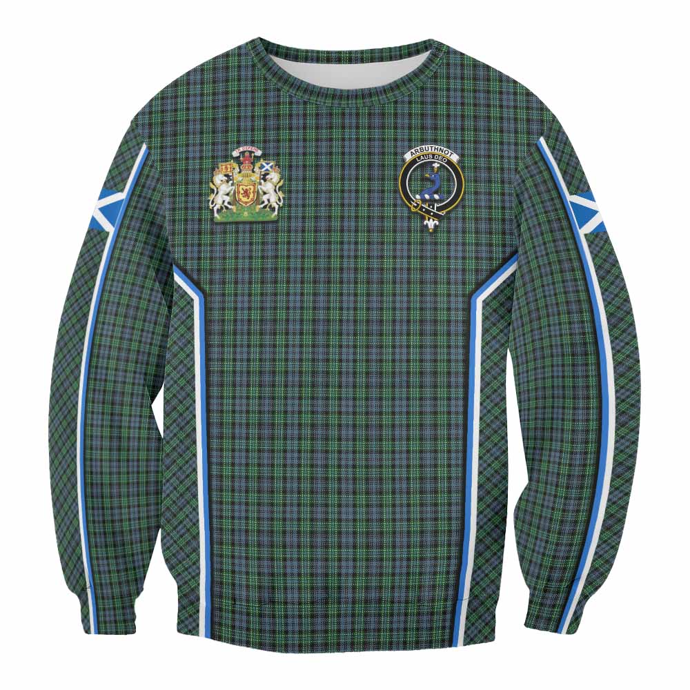 Arbuthnot Tartan Crest Sweatshirt Scotland Coat of Arm Flag Style - Tartan Vibes Clothing