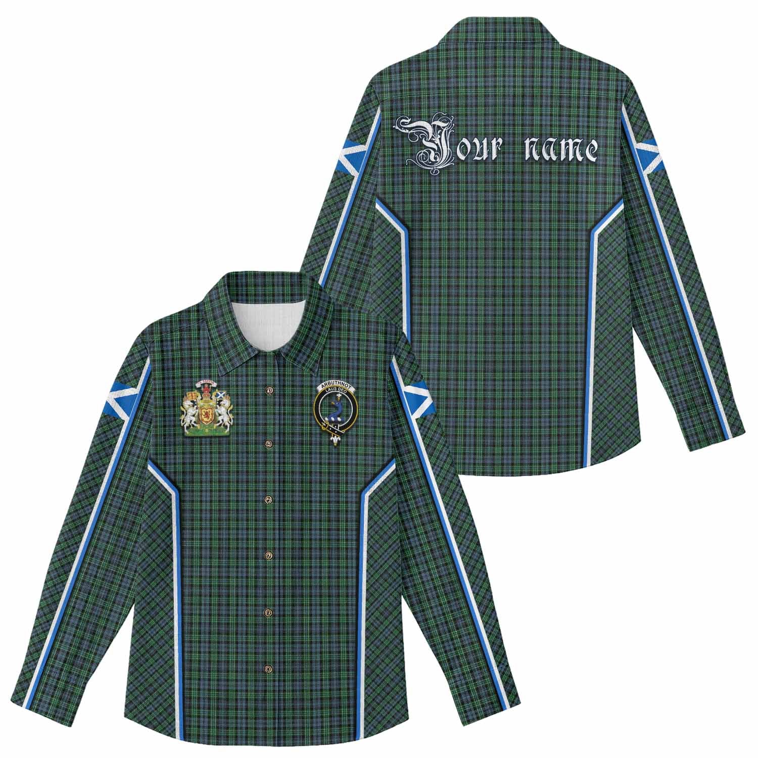Arbuthnot Tartan Crest Women Casual Shirt Scotland Coat of Arm Flag Style - Tartan Vibes Clothing