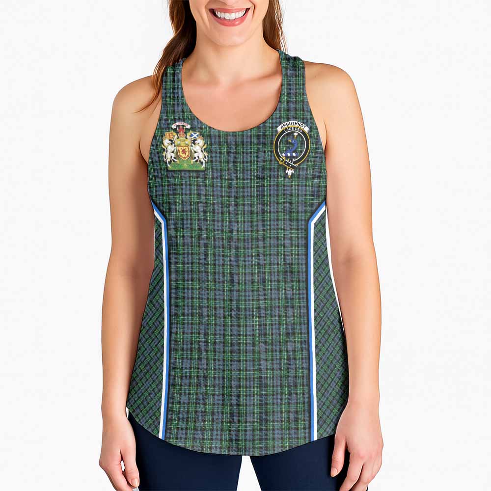 Arbuthnot Tartan Crest Women Racerback Tanks Scotland Coat of Arm Flag Style - Tartan Vibes Clothing