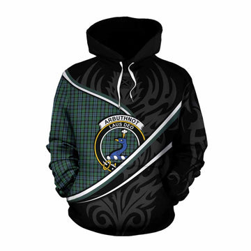 Arbuthnot Tartan Family Crest Cotton Hoodie Celtic Scottish Thistle Floral - Tartan Vibes Clothing