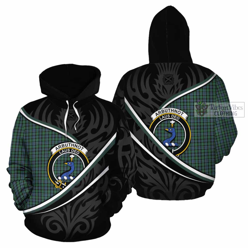 Arbuthnot Tartan Family Crest Cotton Hoodie Celtic Scottish Thistle Floral - Tartan Vibes Clothing