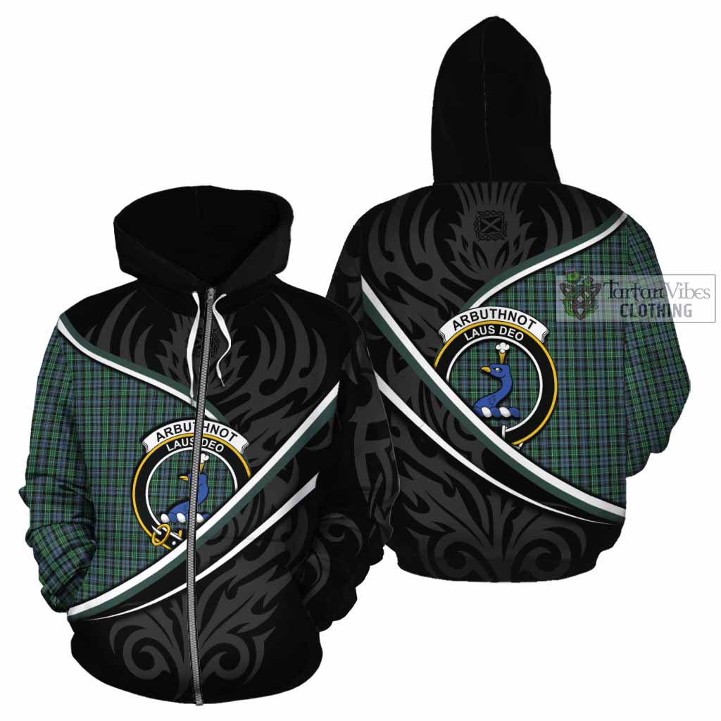 Arbuthnot Tartan Family Crest Cotton Hoodie Celtic Scottish Thistle Floral - Tartan Vibes Clothing