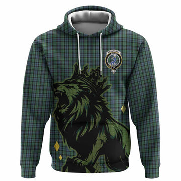 Arbuthnot Tartan Family Crest Hoodie Crowned Lion Roaring