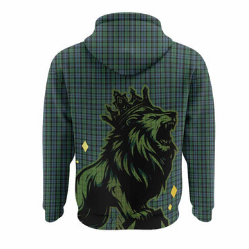 Arbuthnot Tartan Family Crest Hoodie Crowned Lion Roaring