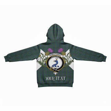 Arbuthnot Tartan Family Crest Kid Hoodie Scottish Burns Night Thistle Floral