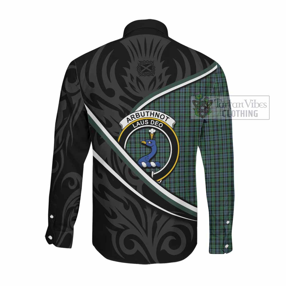 Arbuthnot Tartan Family Crest Long Sleeve Button Shirts Celtic Scottish Thistle Floral - Tartan Vibes Clothing