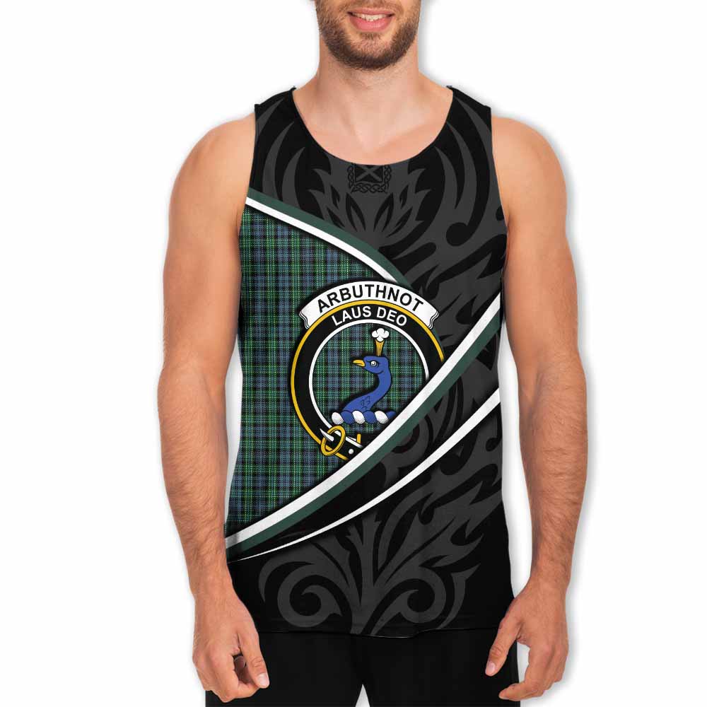 Arbuthnot Tartan Family Crest Men Tank Top Celtic Scottish Thistle Floral - Tartan Vibes Clothing