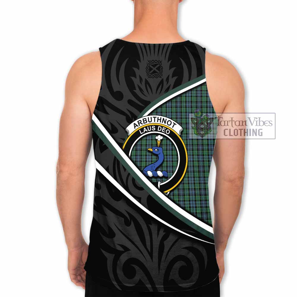 Arbuthnot Tartan Family Crest Men Tank Top Celtic Scottish Thistle Floral - Tartan Vibes Clothing