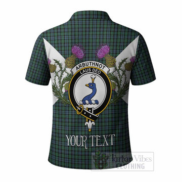 Arbuthnot Tartan Family Crest Polo Shirt Scottish Burns Night Thistle Floral