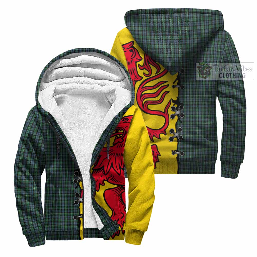 Arbuthnot Tartan Family Crest Sherpa Hoodie Lion Rampant Honor - Tartan Vibes Clothing