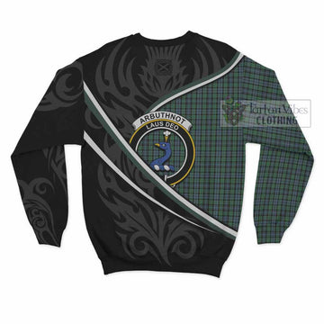 Arbuthnot Tartan Family Crest Sweatshirt Celtic Scottish Thistle Floral - Tartan Vibes Clothing