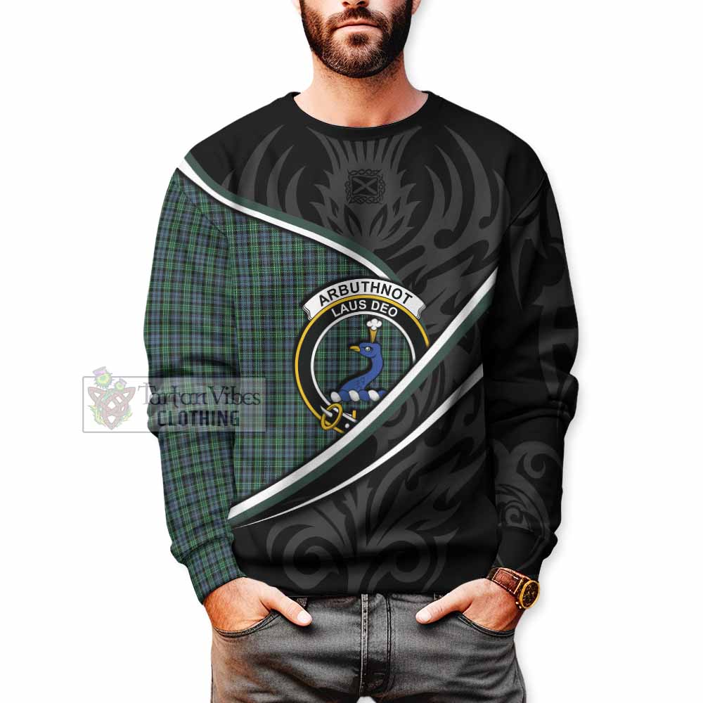 Arbuthnot Tartan Family Crest Sweatshirt Celtic Scottish Thistle Floral - Tartan Vibes Clothing