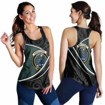 Arbuthnot Tartan Family Crest Women Racerback Tanks Celtic Scottish Thistle Floral - Tartan Vibes Clothing