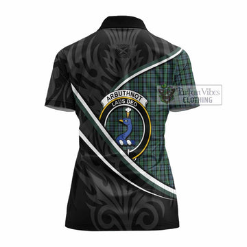 Arbuthnot Tartan Family Crest Women's Polo Shirt Celtic Scottish Thistle Floral - Tartan Vibes Clothing