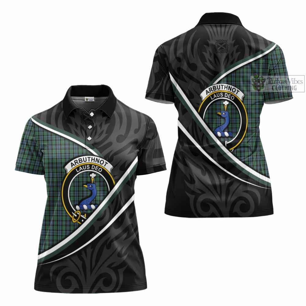 Arbuthnot Tartan Family Crest Women's Polo Shirt Celtic Scottish Thistle Floral - Tartan Vibes Clothing