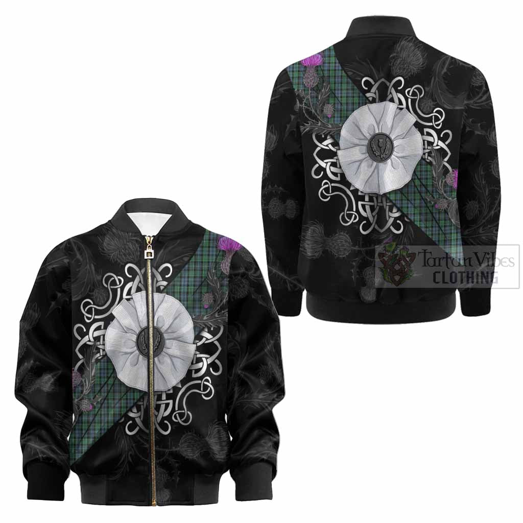 Arbuthnot Tartan Kid Bomber Jacket Jacobite White Rose - Tartan Vibes Clothing