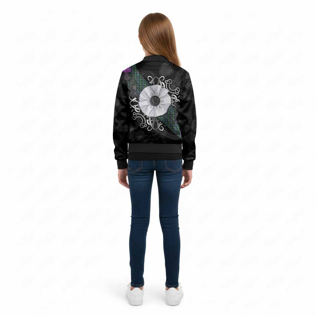 Arbuthnot Tartan Kid Bomber Jacket Jacobite White Rose - Tartan Vibes Clothing