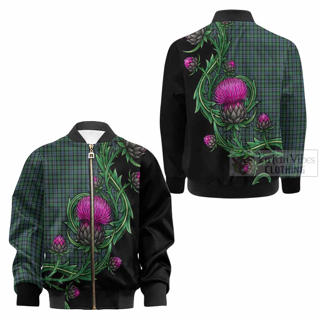 Arbuthnot Tartan Kid Bomber Jacket Resilient Scottish Thistle - Tartan Vibes Clothing