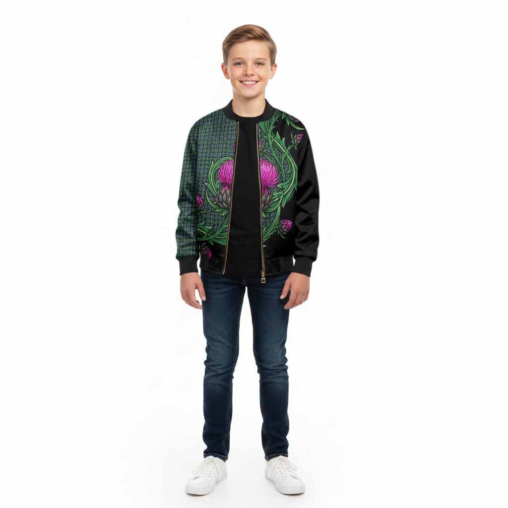 Arbuthnot Tartan Kid Bomber Jacket Resilient Scottish Thistle - Tartan Vibes Clothing