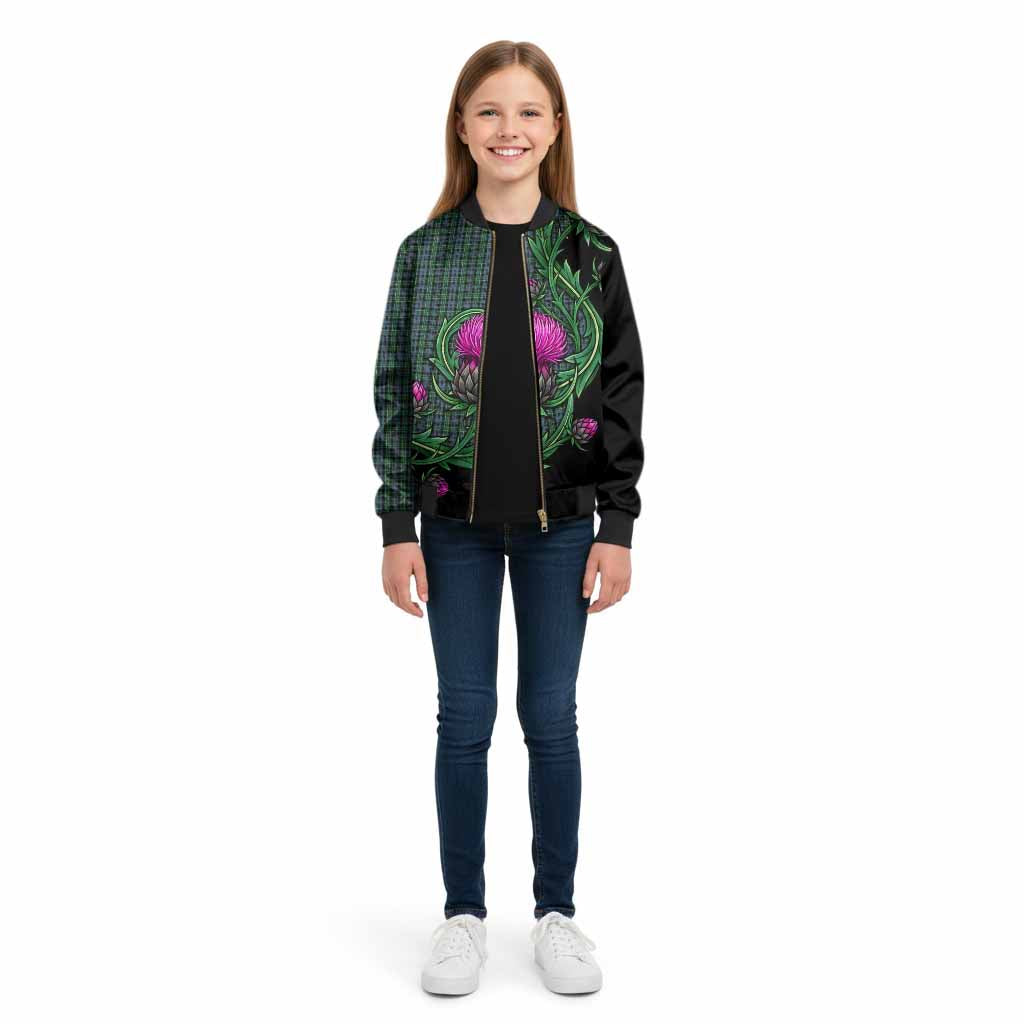 Arbuthnot Tartan Kid Bomber Jacket Resilient Scottish Thistle - Tartan Vibes Clothing