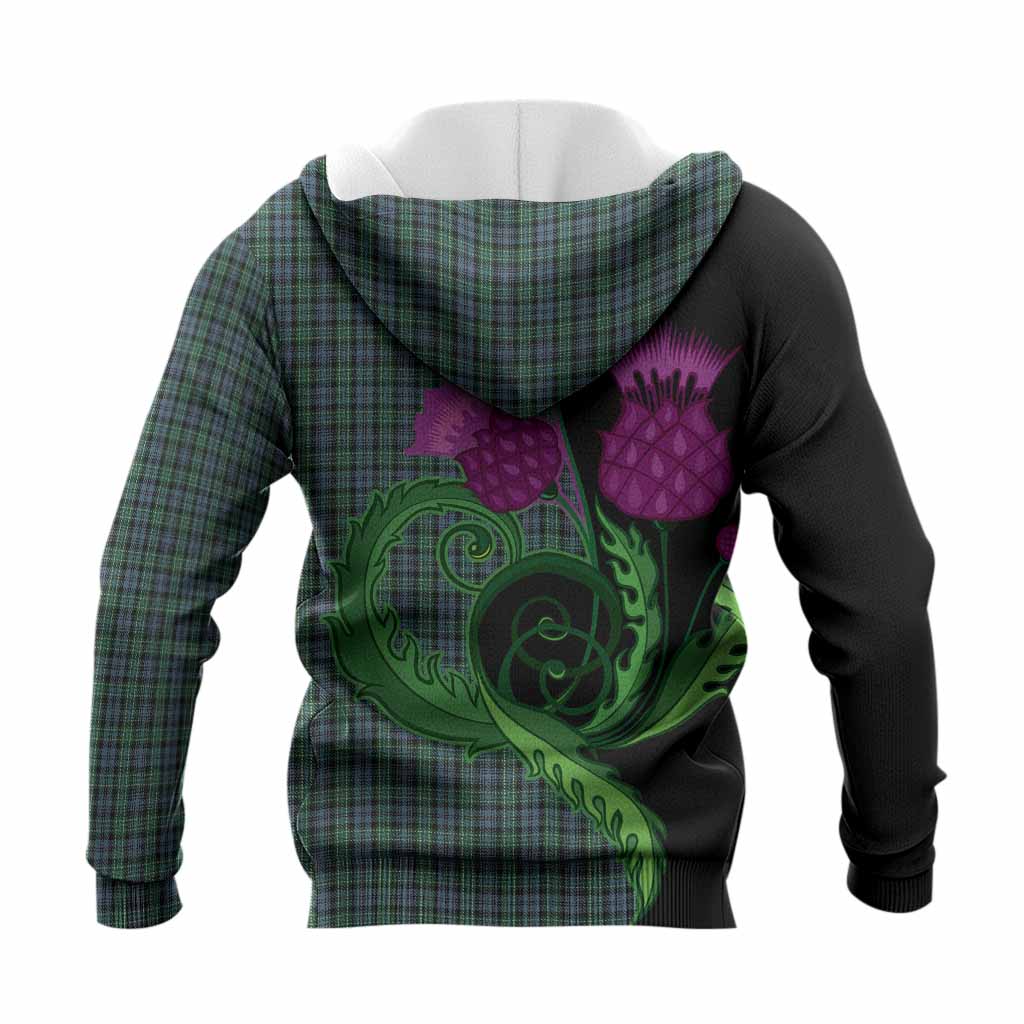 Arbuthnot Tartan Knitted Hoodie Traditional Scottish Thistle