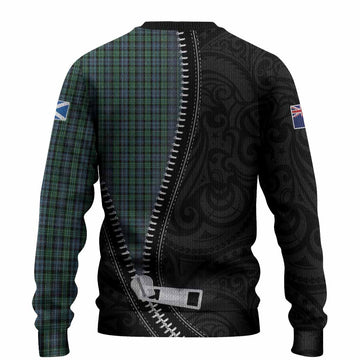 Arbuthnot Tartan Knitted Sweater New Zealand Pattern Unique Zipper Stylized