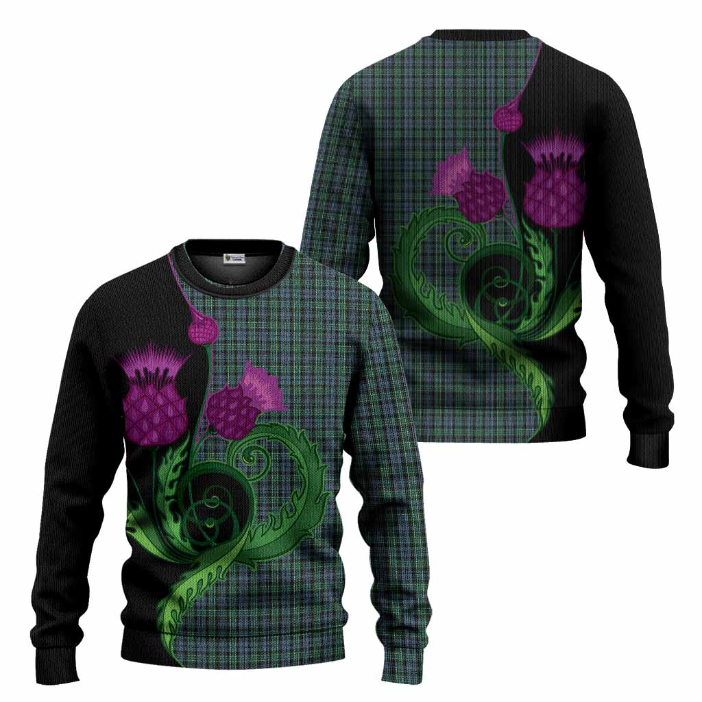 Arbuthnot Tartan Knitted Sweater Traditional Scottish Thistle