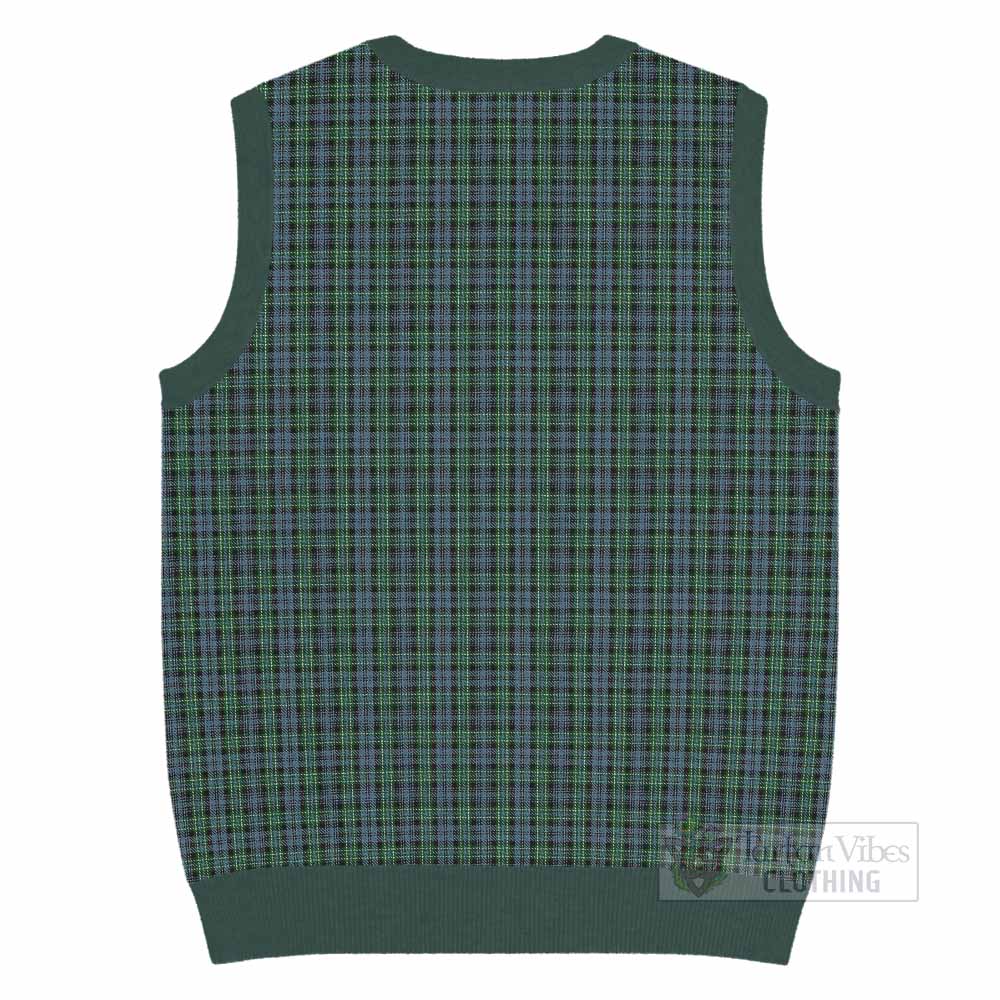 Arbuthnot Tartan Knitted V-Neck Vest with Family Crest - Tartan Vibes Clothing