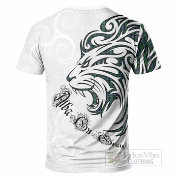 Arbuthnot Tartan Lion Roar T-Shirt Alba Gu Brath with Celtic Motifs