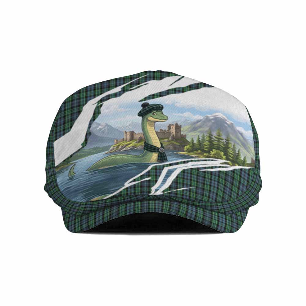 Arbuthnot Tartan Loch Ness Monster Scottish Heritage Art Flat Cap, Jeff Cap