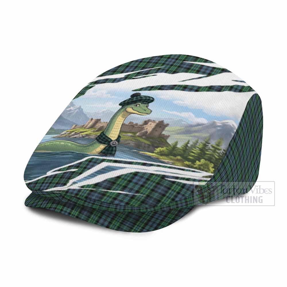 Arbuthnot Tartan Loch Ness Monster Scottish Heritage Art Flat Cap, Jeff Cap