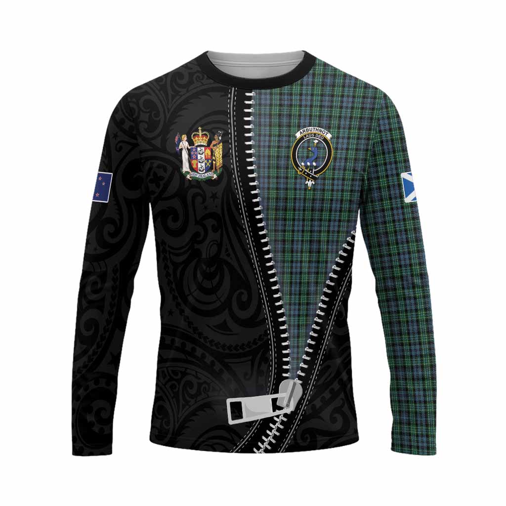 Arbuthnot Tartan Long Sleeve T-Shirt New Zealand Pattern Unique Zipper Stylized